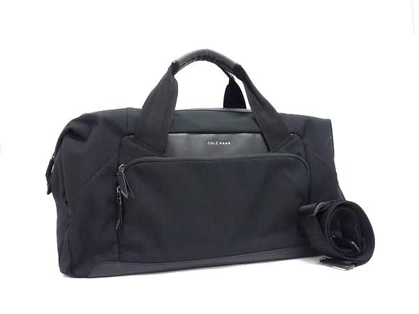 COLE HAAN コールハーン キャンバス×レザー 2 WAY クロスボディ ショルダー ボストン ハンドバッグ ブラック系 FN 8922