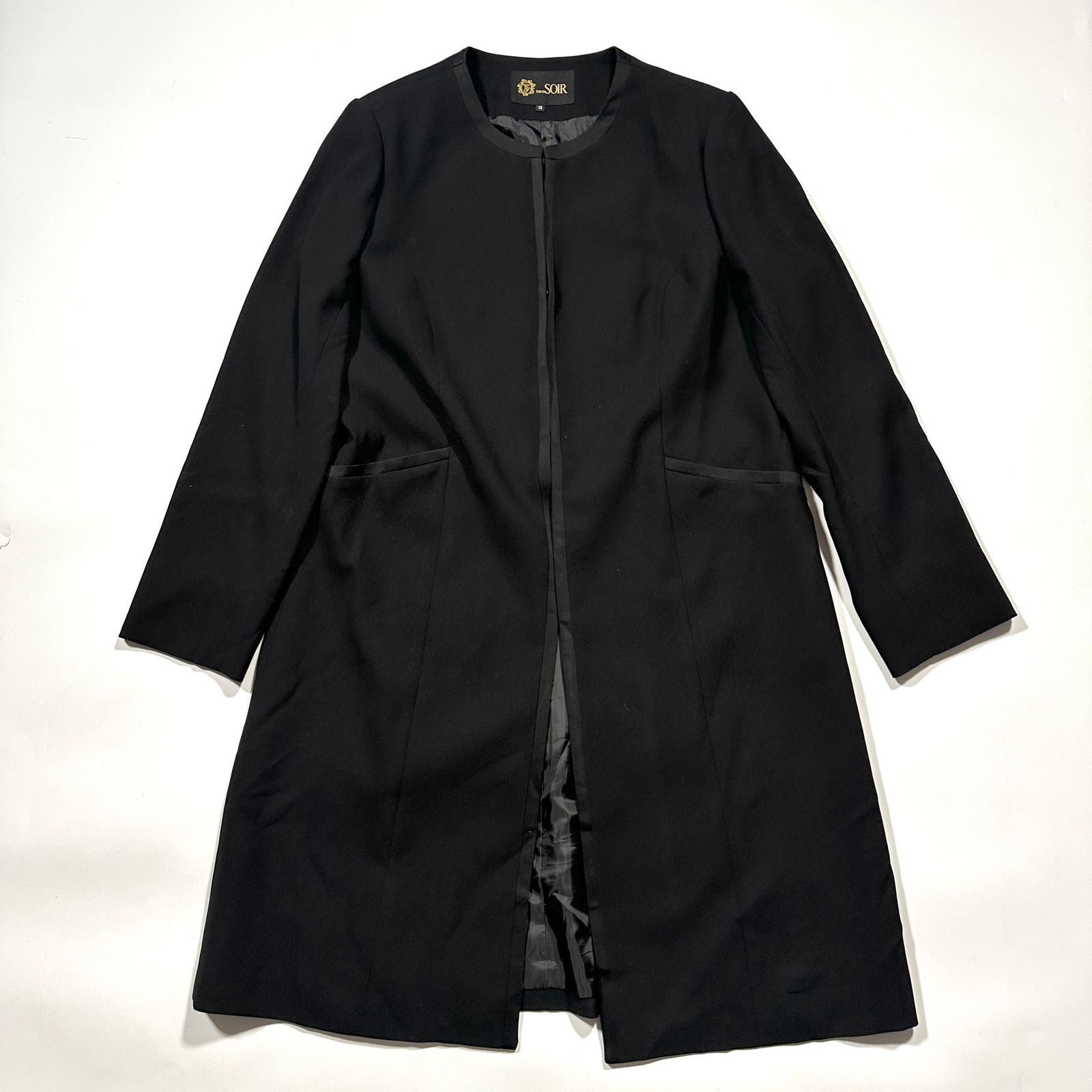 東京ソワール ウォッシャブル機能付き 通年使い ロングジャケット コート フォーマル ロング ノー ジャケット ブラック 13号 XL