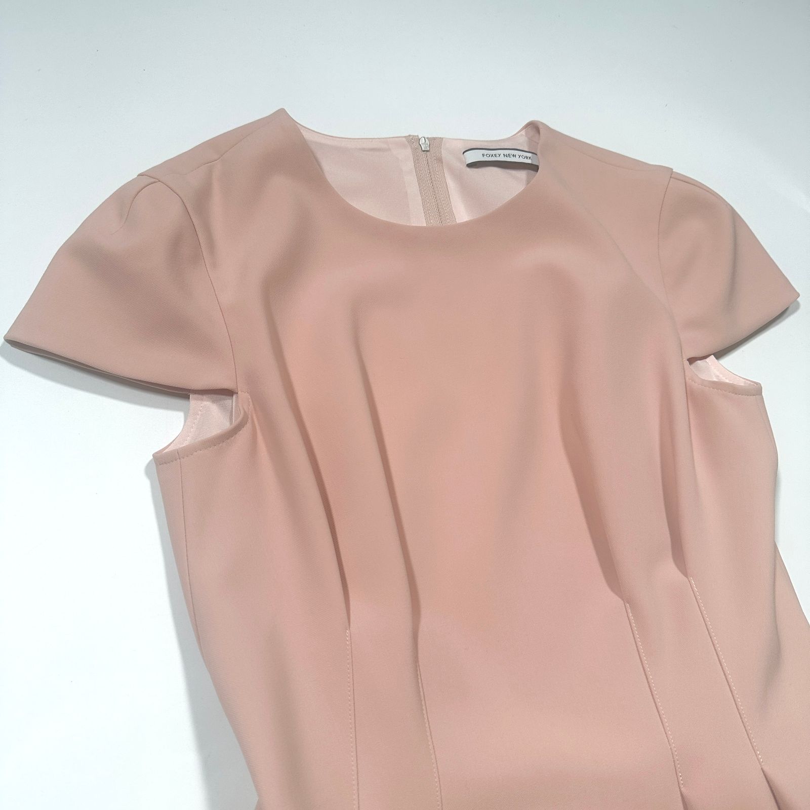 FOXEY NEWYORK ワンピース フレア 半袖 フレンチスリーブ ピンク 38240