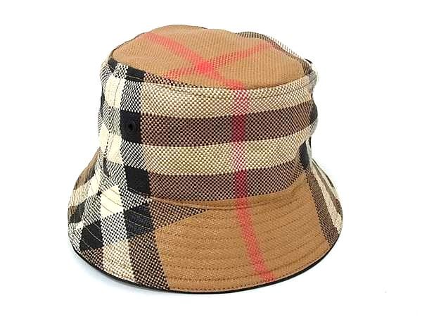 バーバリー ナイロン100％ バケットハット 帽子 表記サイズ M レディース メンズ ブラウン系 FU 6907