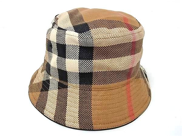 バーバリー ナイロン100％ バケットハット 帽子 表記サイズ M レディース メンズ ブラウン系 FU 6907