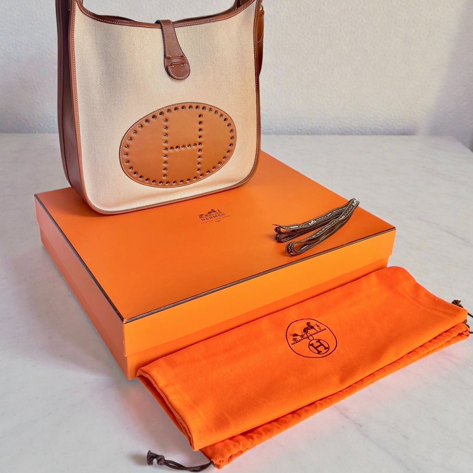 HERMES エルメス エヴリンGM Ⅰ ショルダーバッグ トワルアッシュ x