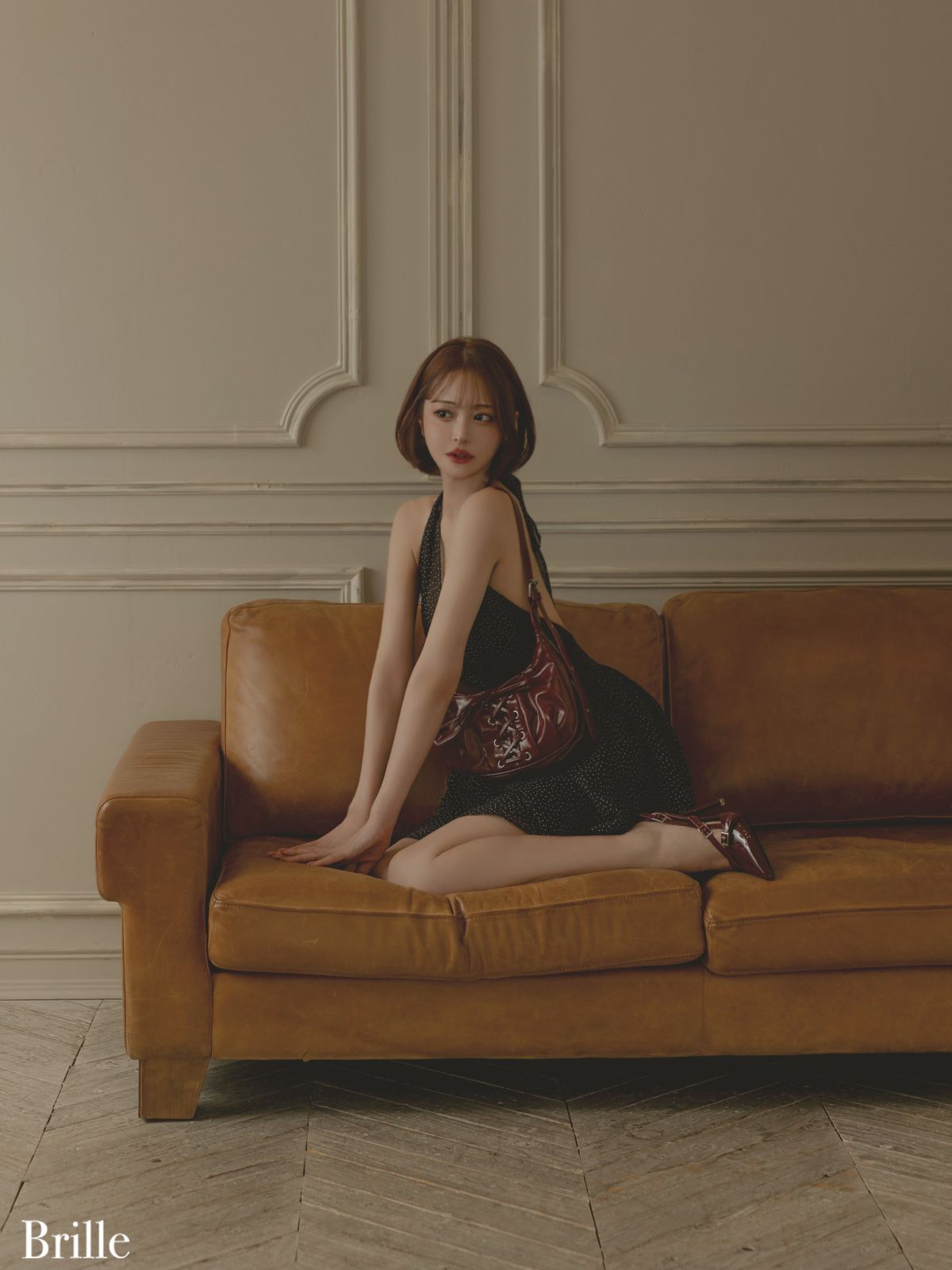 Brille ブリエ ローブドフルール 3791 Lune de mini dres Black Dot