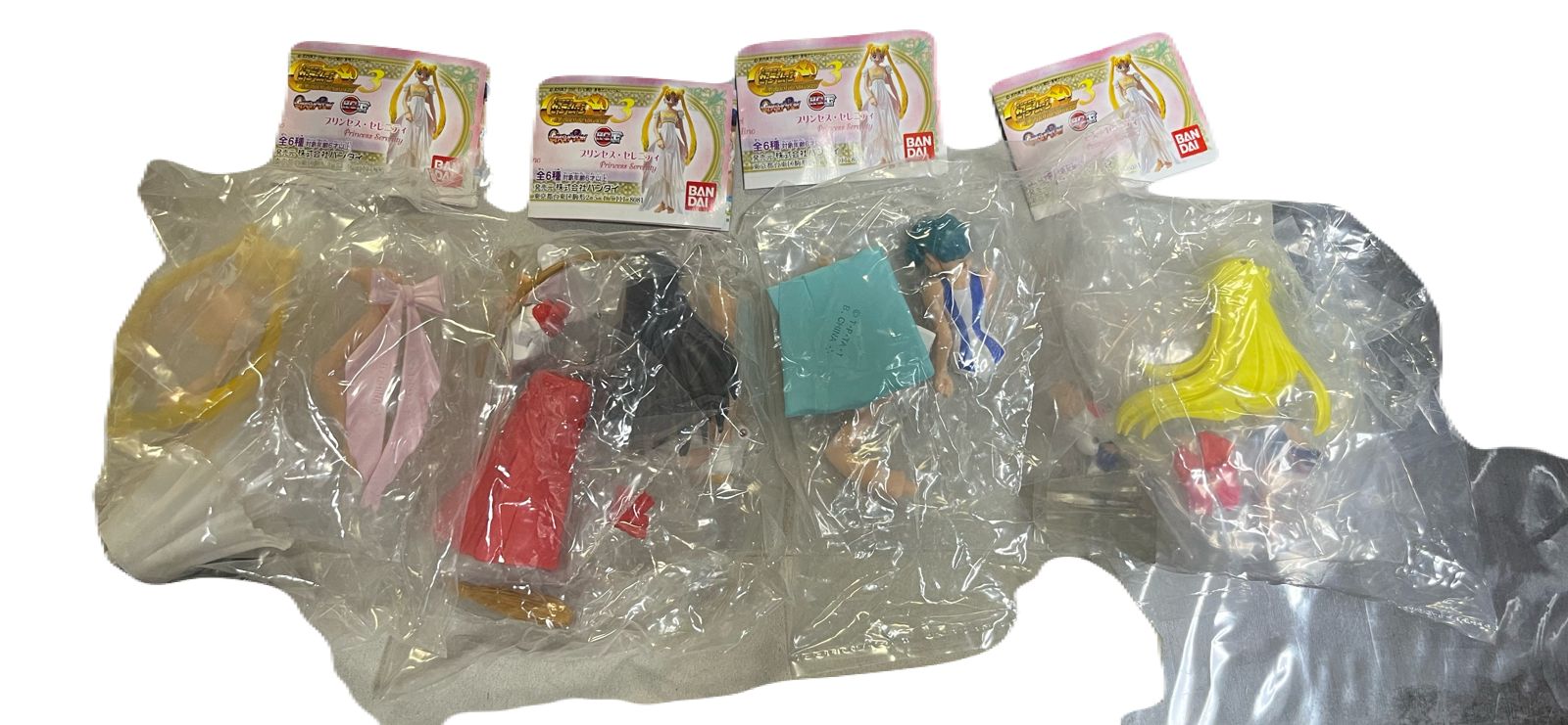 美少女戦士セーラームーン3 ガチャポン プリンセス セレニティ 火野レイ セーラーV 水野亜美 ミニフィギュア 02 4体セット