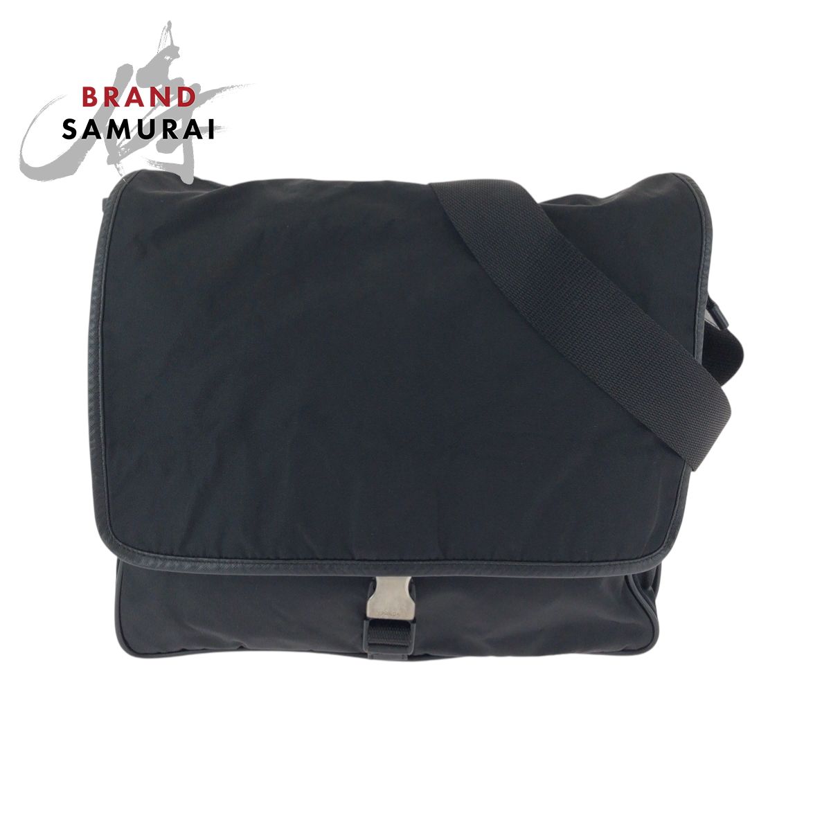 PRADA プラダ テスート 三角ロゴプレート ブラック 黒 シルバー金具 ナイロン ショルダーバッグ メッセンジャーバッグ メンズ 506674