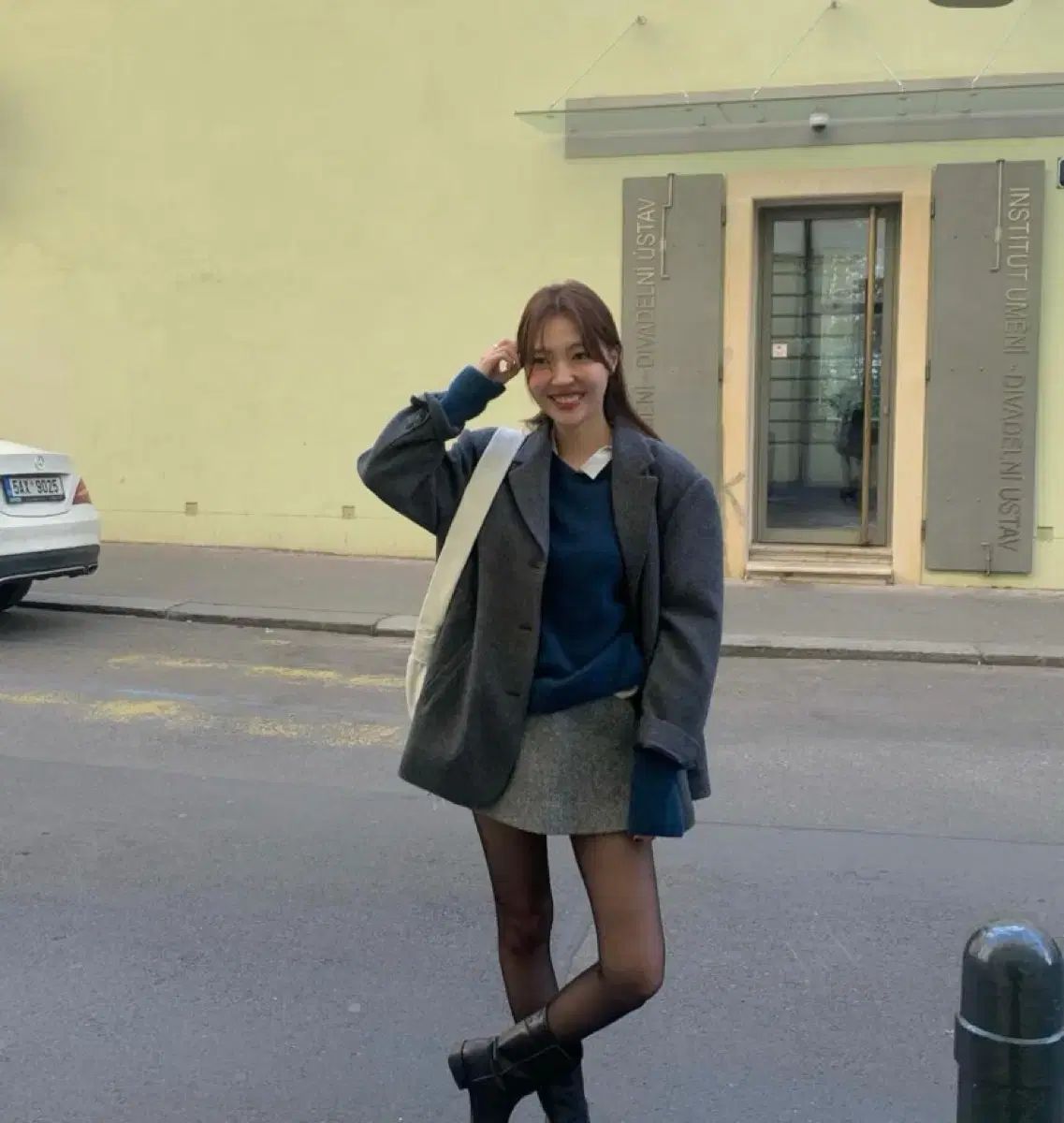 TANNAT オーバーサイズ キルティング ジャケット チャコール