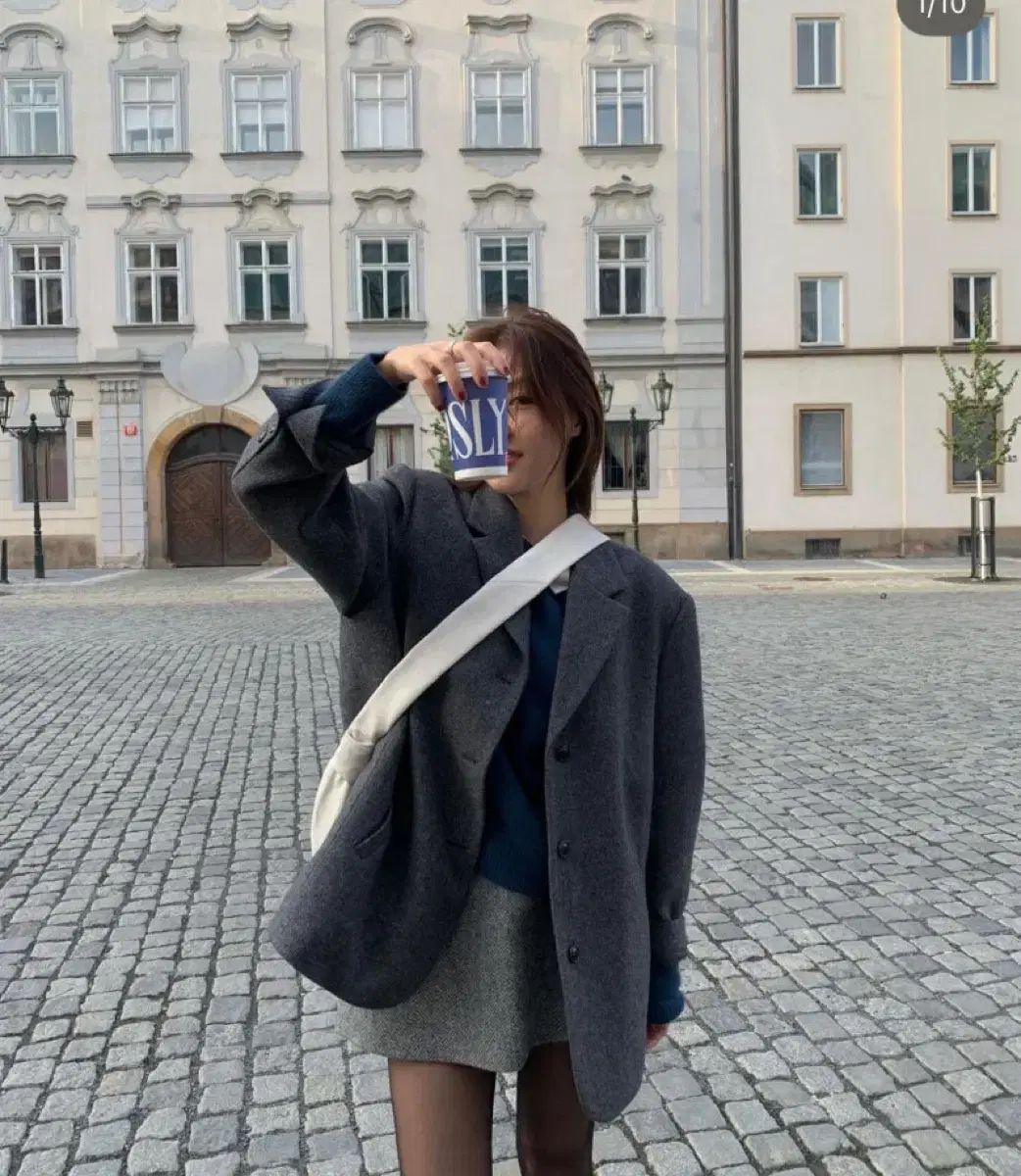 TANNAT オーバーサイズ キルティング ジャケット チャコール