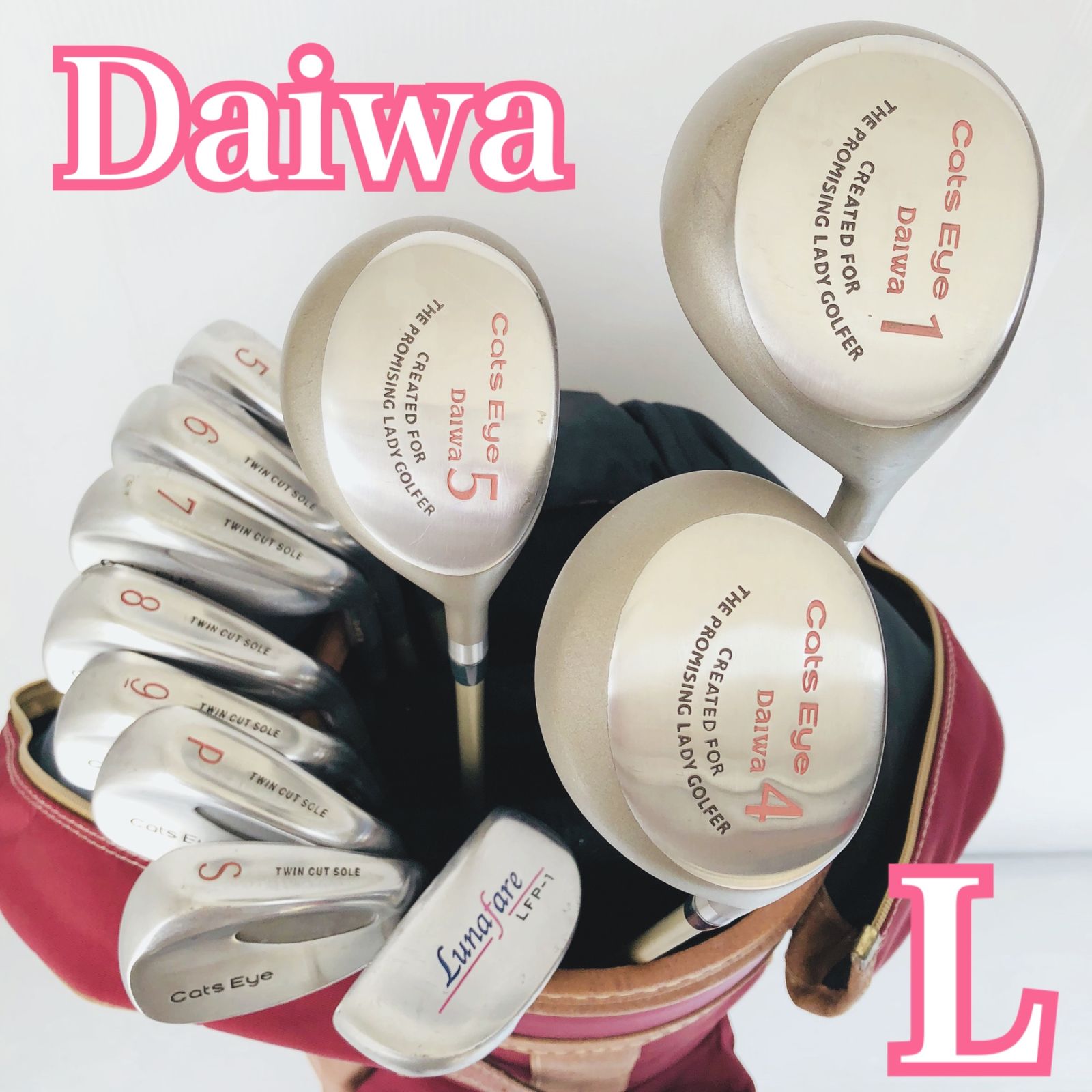 レディース Daiwa ダイワ Cats Eye キャッツアイ ゴルフ クラブ セット 入門 バッグ付き 右利き パター付 11 Y 28