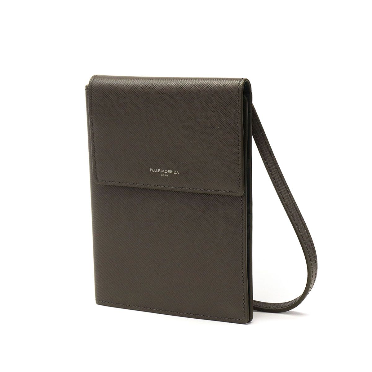 ペッレモルビダ パスポートケース PELLE MORBIDA Barca バルカ 斜めがけ 本革 メンズ BA 523 チャコールグレー