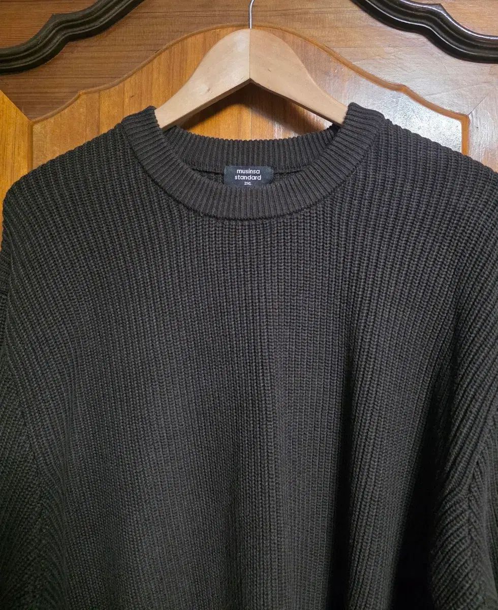 全国無料，格安 MUSINSA STANDARD ムシンサスタンダード ニット XXL 110 純綿 ブラウン セーター スウェット Tシャツ ニット・セーター
