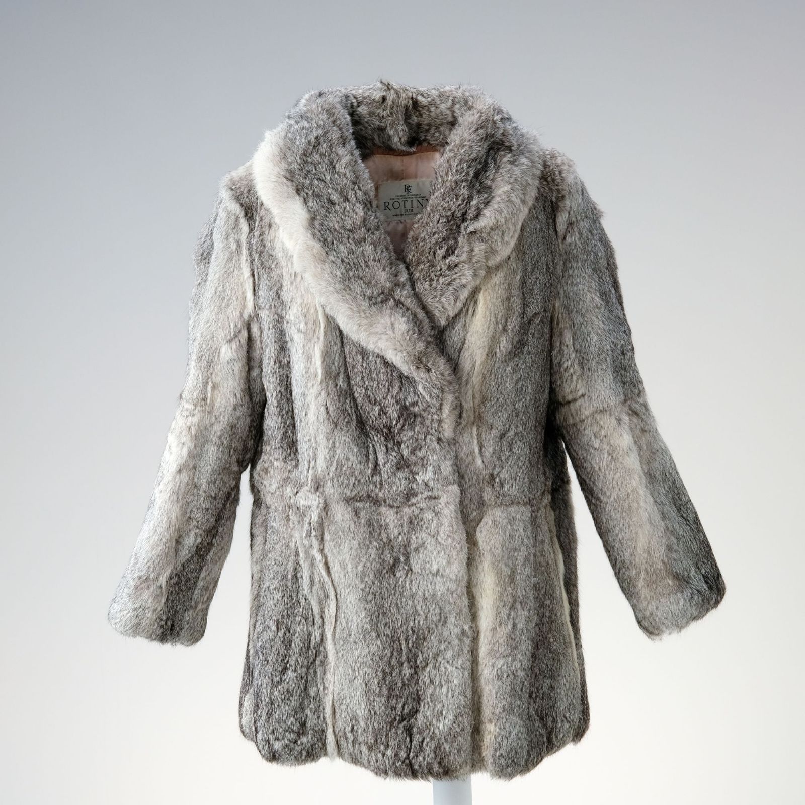 ROTINY FUR ロティニー ファーコート グレー×シルバー リアルファー 9