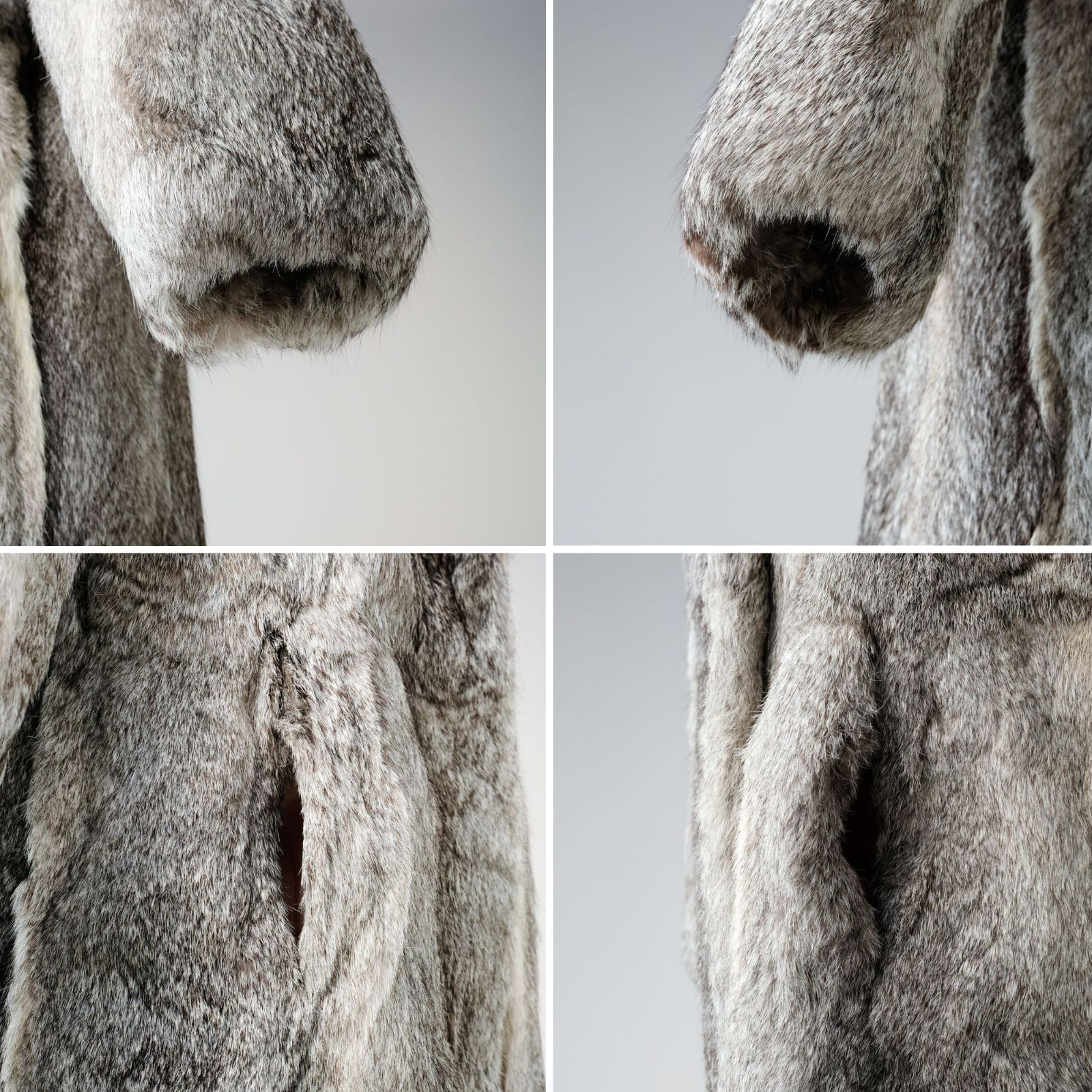 ROTINY 本物 FUR ロティニー ファーコート グレー×シルバー リアル