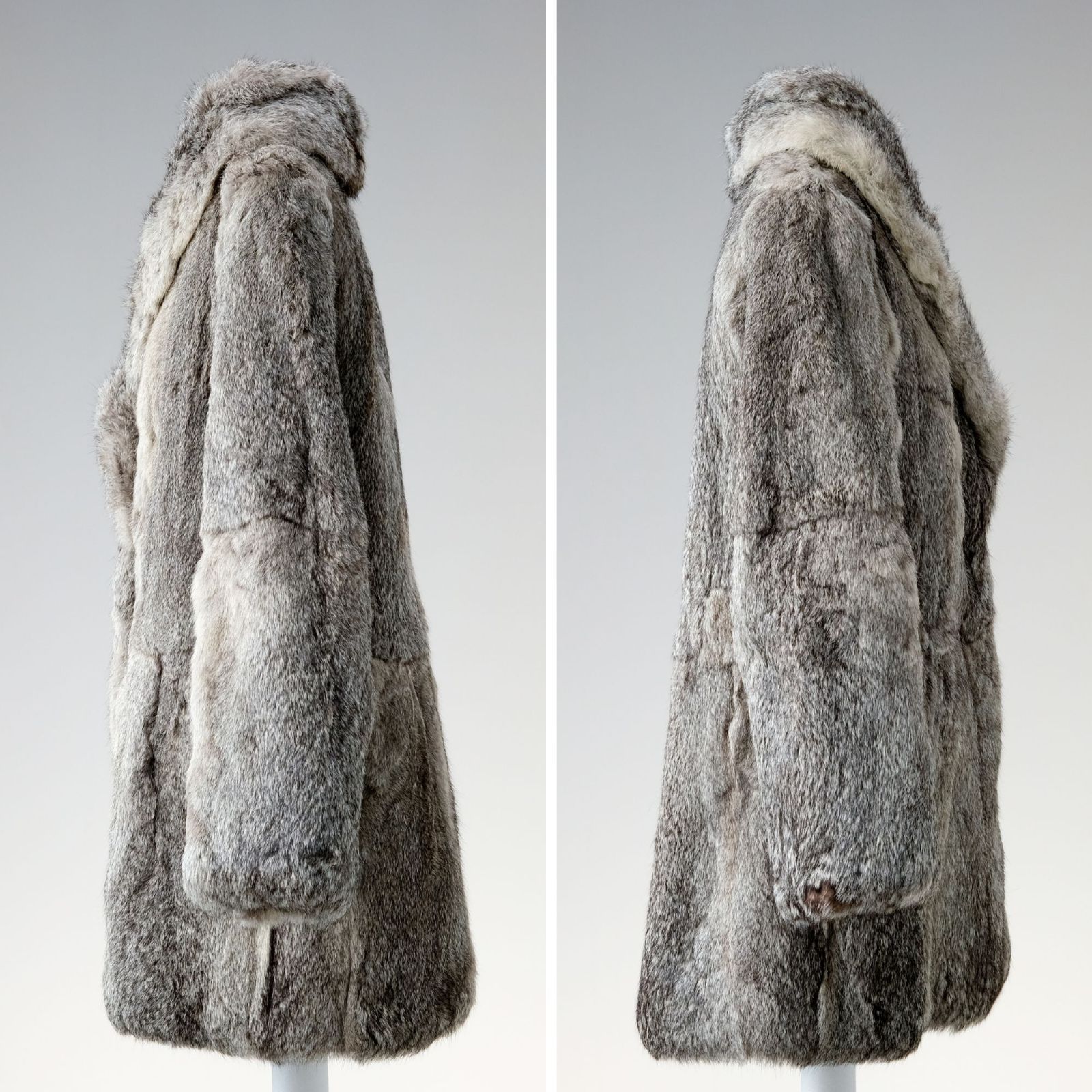 ROTINY FUR ロティニー ファーコート グレー×シルバー リアルファー 9