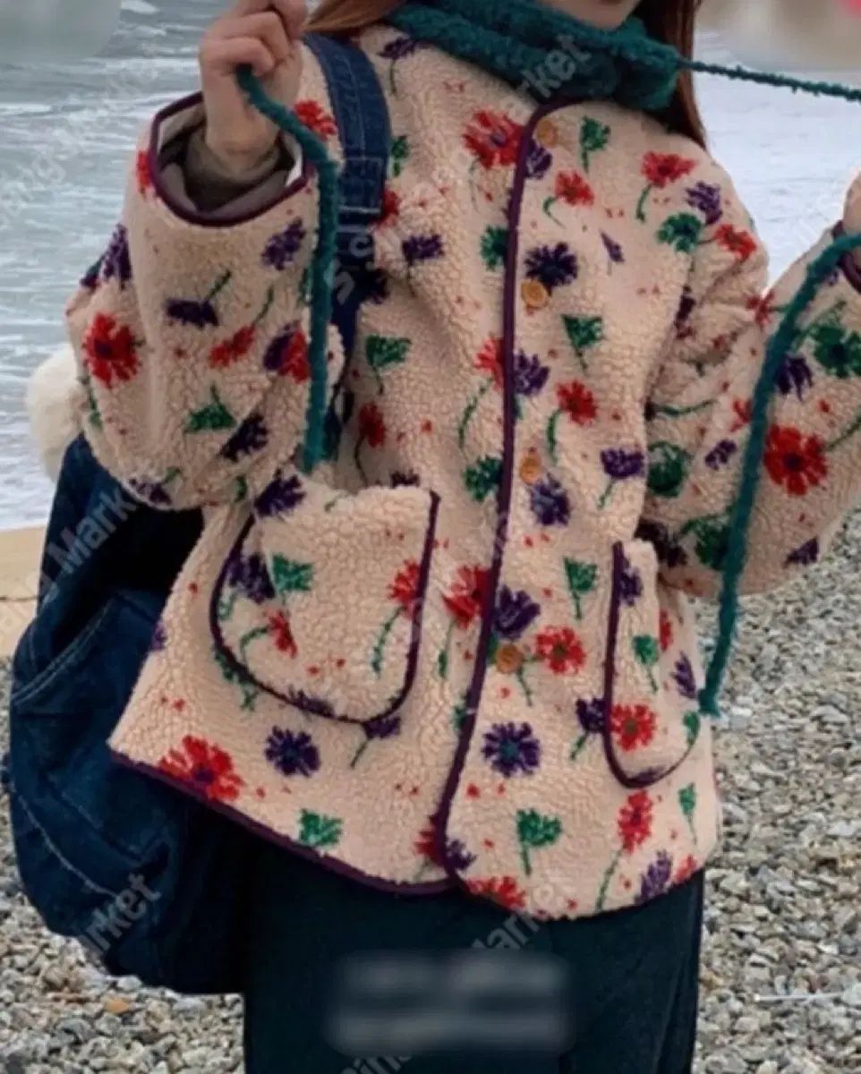 ブラウン フラワー ジャケット