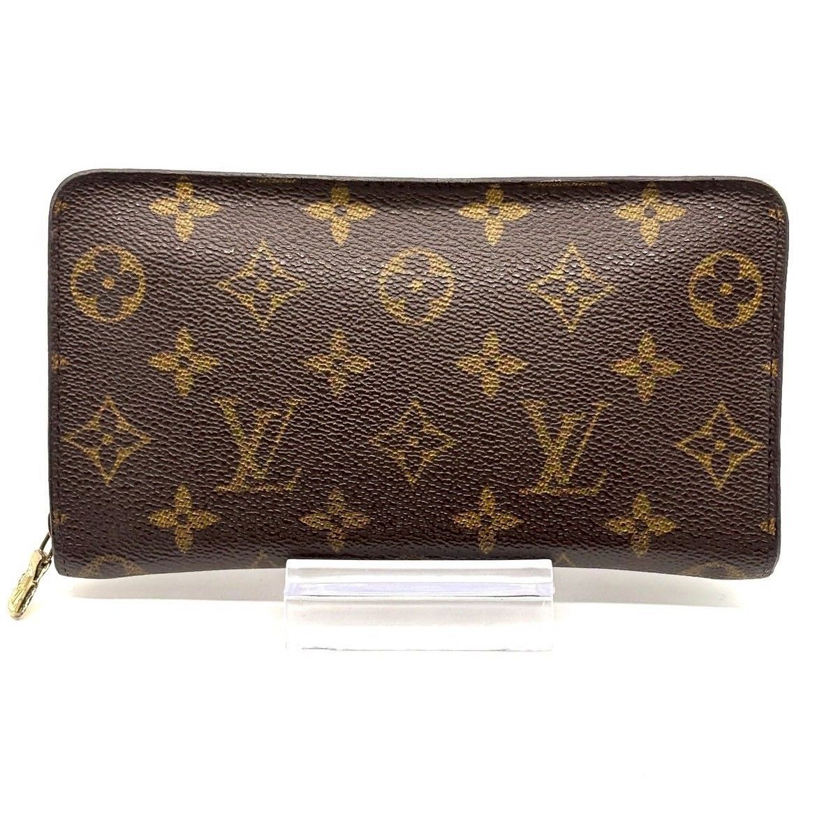 王道が一番使いやすい LOUIS VUITTON ルイヴィトン ポルトモネ ジップ ラウンドファスナー 長財布 モノグラム M 61727 ブラウン