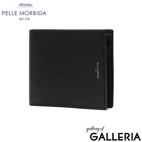 ペッレモルビダ 財布 PELLE MORBIDA Barca バルカ 二つ折り財布 本革 薄い スリム 二つ折り 折り財布 小銭入れあり メ ブラック