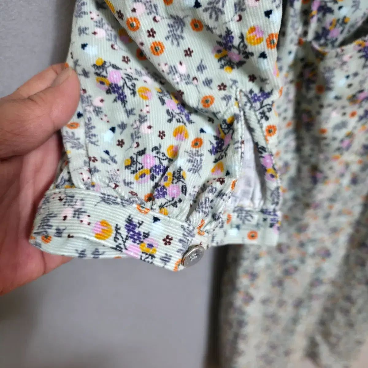  サースデーアイランド フラワー コーデュロイ ONE PIECE S n 2704 長袖 七分袖 ひざ丈ワンピース