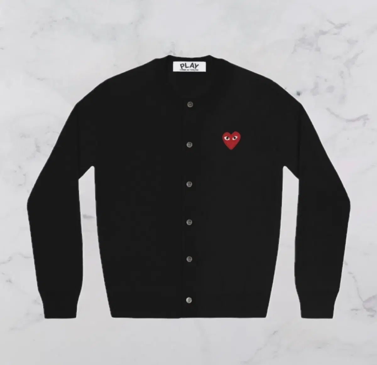 コム デ ギャルソン レッドワッペン カーディガン ブラック