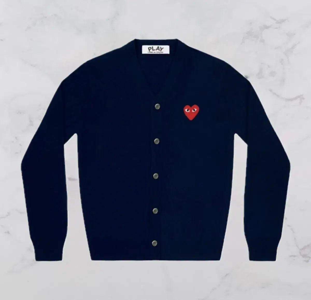 コム デ ギャルソン レッドワッペン カーディガン ネイビー