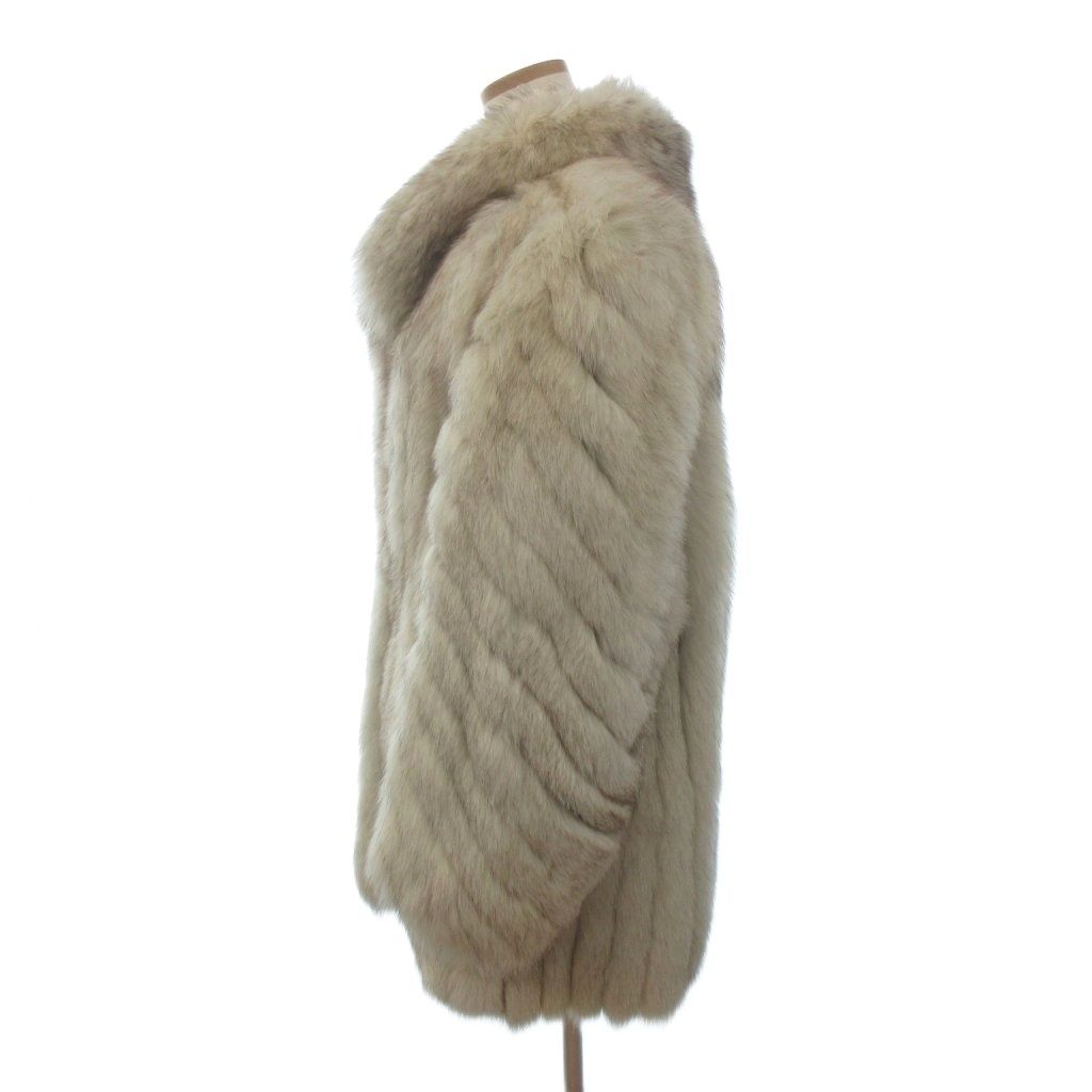 エンバ EMBA 毛皮コート ミドル丈 フォックスファー ベージュ 0s
