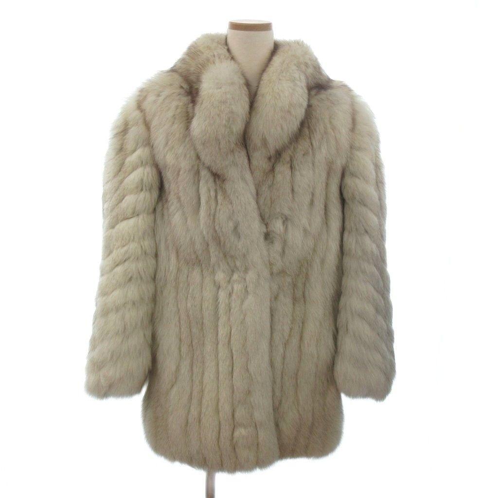 エンバ EMBA 毛皮コート ミドル丈 フォックスファー ベージュ 0s