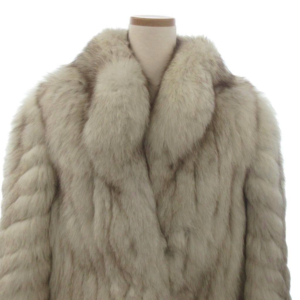 エンバ EMBA 毛皮コート ミドル丈 フォックスファー ベージュ 0s