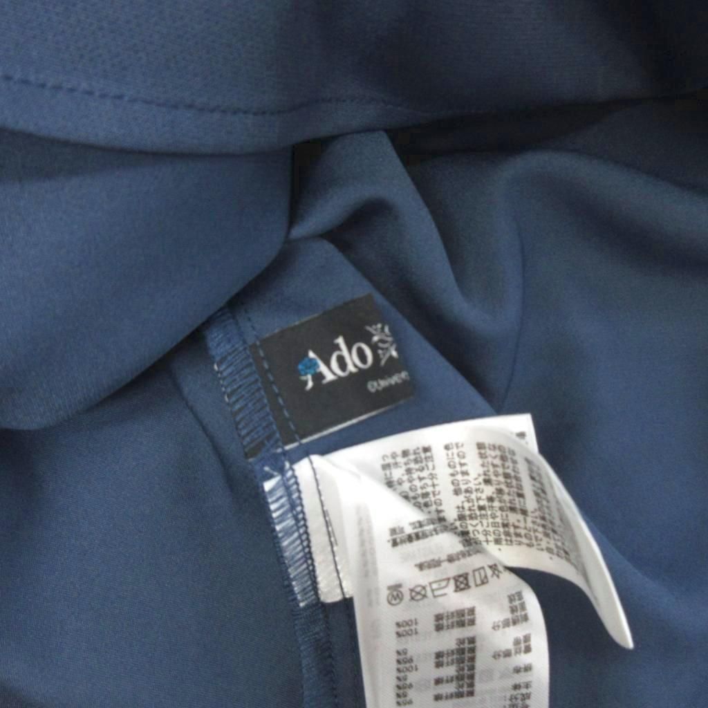 【中古】ハレ Ado ランダムレースハイショクワンピース ロング 長袖 モックネック レース 青 ブルー F ■FF ハレ HARE Ado ランダムレースハイショクワンピース ロング 長袖