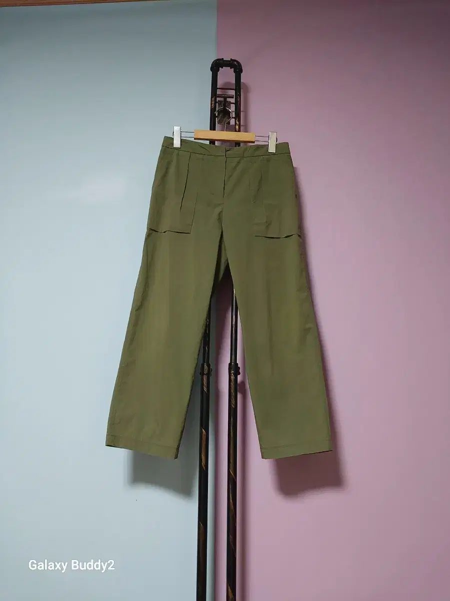 ランバン カーキ色 ワイド カーゴ ズボン 64