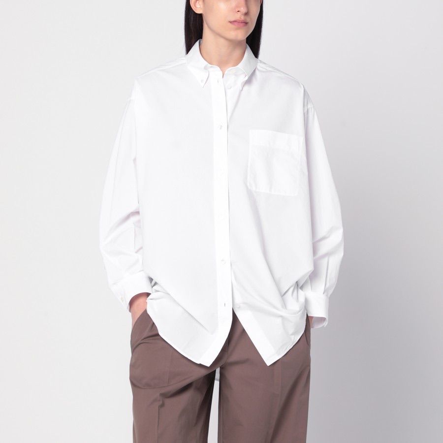 The Row ビクトリアホワイトオーバーサイズシャツ