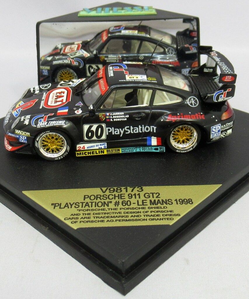 VITESSE 1/43 PORSCHE 911 GT2 PLAYSTATION #60 LE MANS 1998 V98173