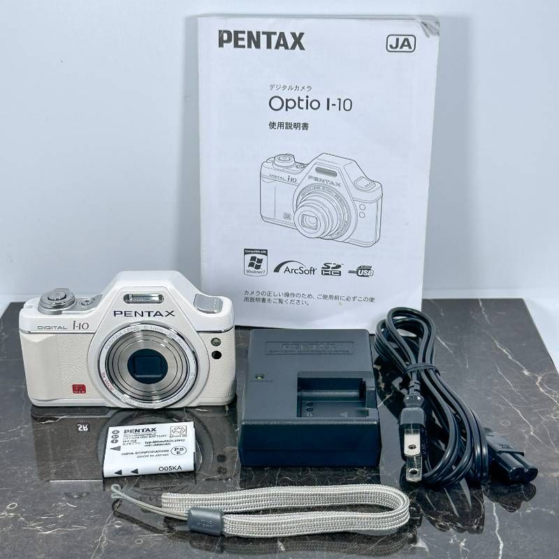 美品】PENTAX ペンタックス Optio I-10 ホワイト 1210万画素 光学5倍
