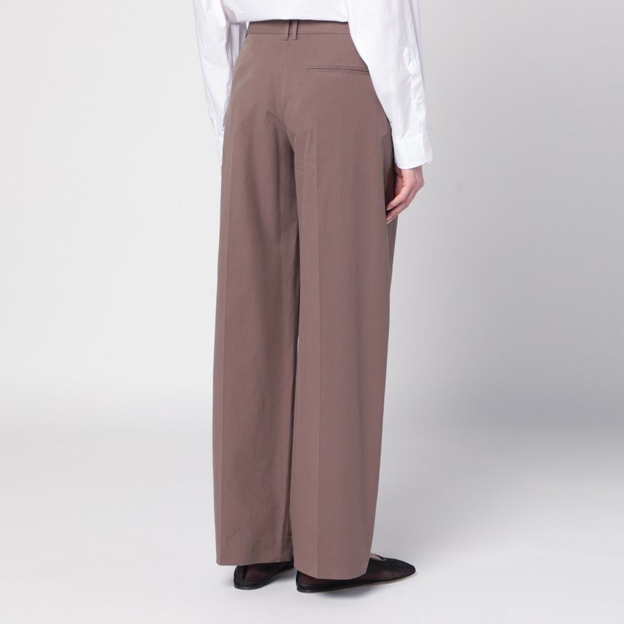  The Row トープコットンパンツ ブラウン カジュアルパンツ パンツ