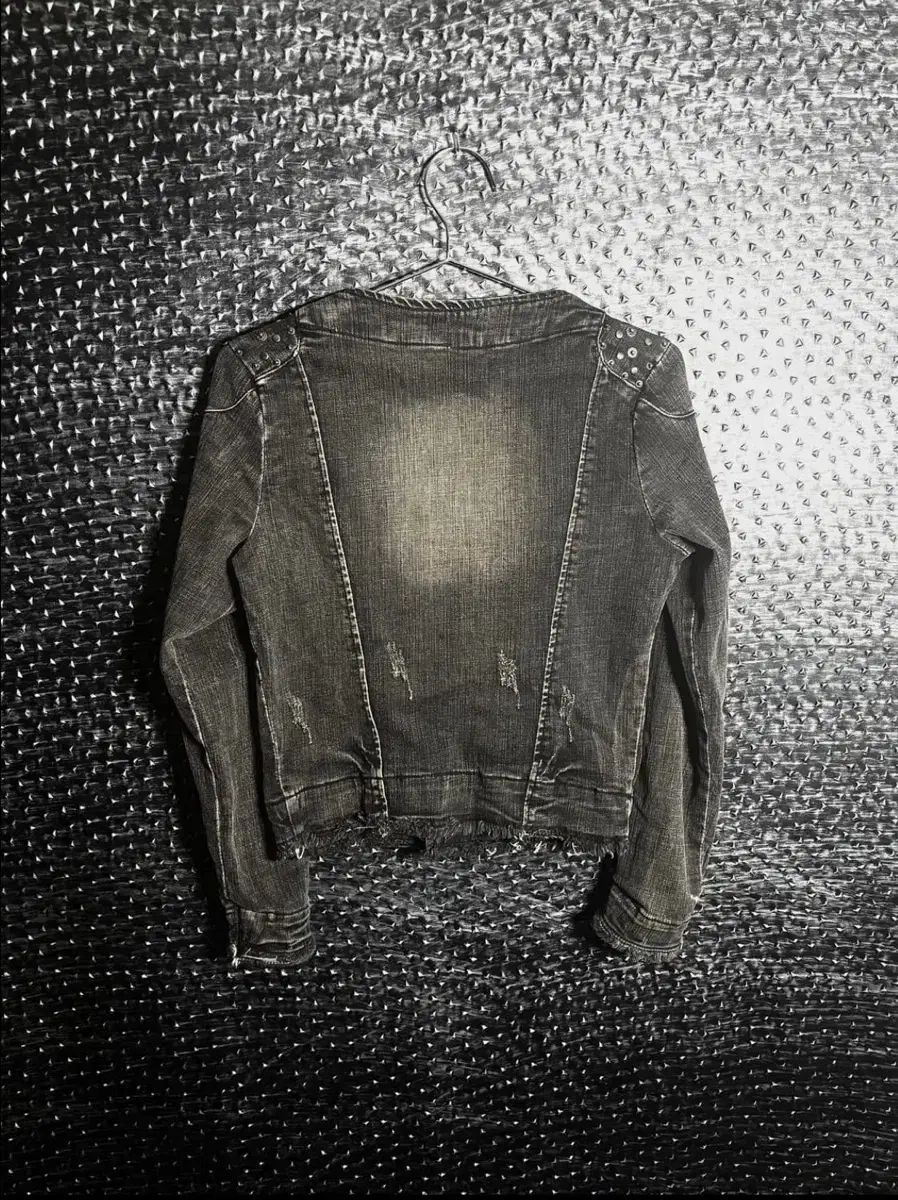 ショルダー スタッズ デニム ライダースジャケット