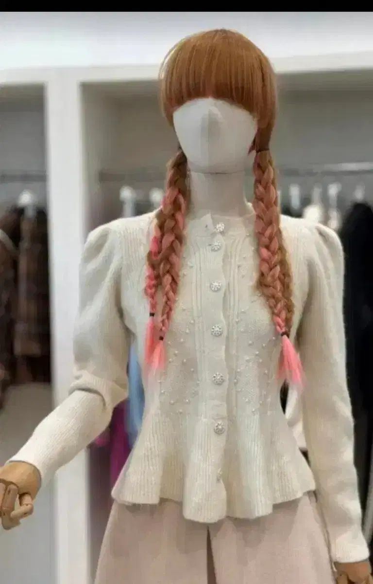 エゴイスト パール装飾 グリッター パール ぺプラム カーディガン サイズ アイボリー