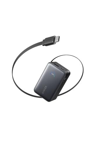 Anker Nano Power Bank 10000 mAh 45 W 巻取り式 USB-Cケーブル W出力 LEDディスプレイ搭載 USB-Cケーブル一体型 巻取り式ケーブル iPhone 17 16 15シリーズ s