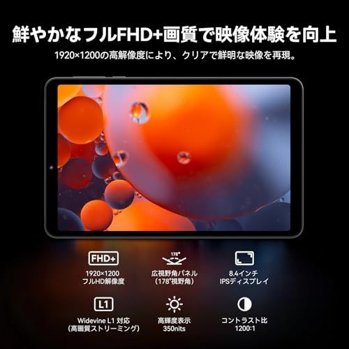 FPD タブレット 8.4インチ Mini Pad FHD Android 15 Tablet IPSディスプレイ ｜UNISOC T 620 8コアCPU｜18 GB RAM 128 ROM 1 TB拡張 ｜5000 mAh超耐久バッテs