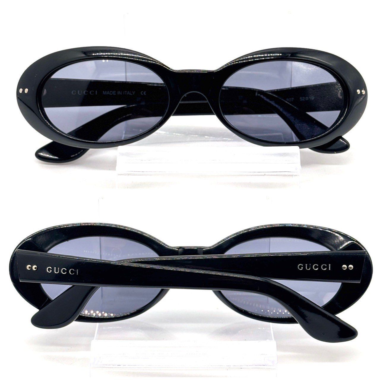 顔立ちを引き締める黒】 GUCCI グッチ サングラス オーバル ブラック
