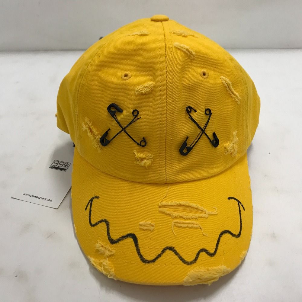 02 w 21038 99 IS ナインティナインパーセントイズ ローキャップ Smile Cap イエロー 黄色 韓国製 メンズ キャップ コットン NN 19 F 13 EX 05 品