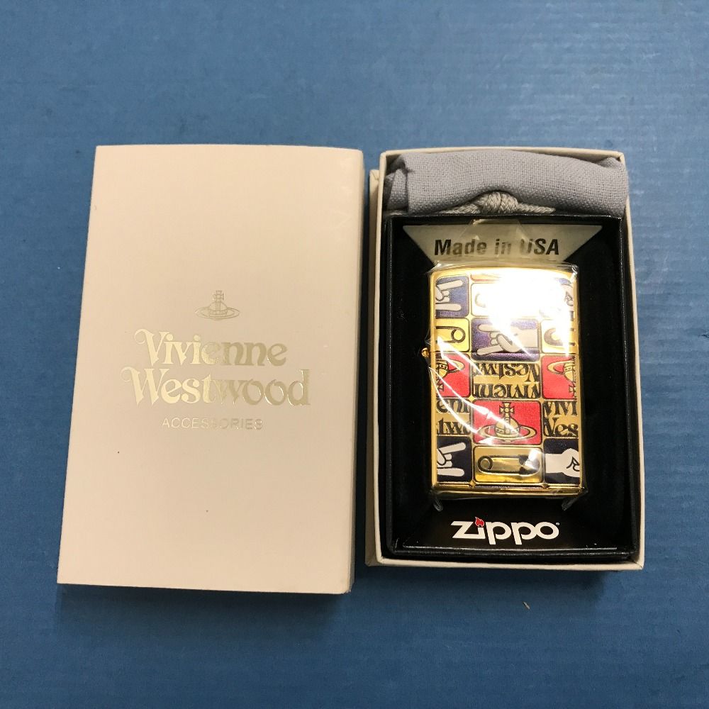 02 w 21042 ジッポ ZIPPO Vivienne Westwood ヴィヴィアン ウエストウッド オーブ＆ロックンコールフィンガー＆安全ピン 2015年製 外箱あり ライター 90 VL 0018 品