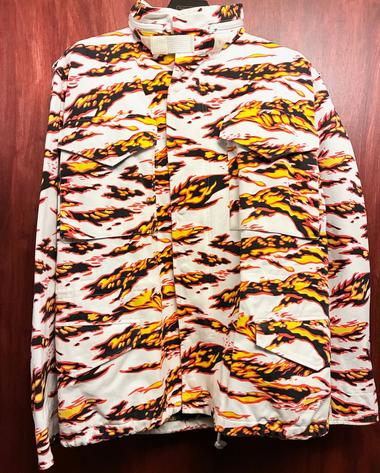 激 名作 MADE IN JAPAN製 2007年モデル タイガーカモ柄 M 65 フィールドジャケット 隠しフード付き ホワイト Lサイズ