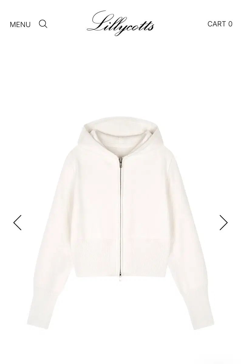 リリーコーツ breeze ブリーズ フーディー ジップアップ アイボリー