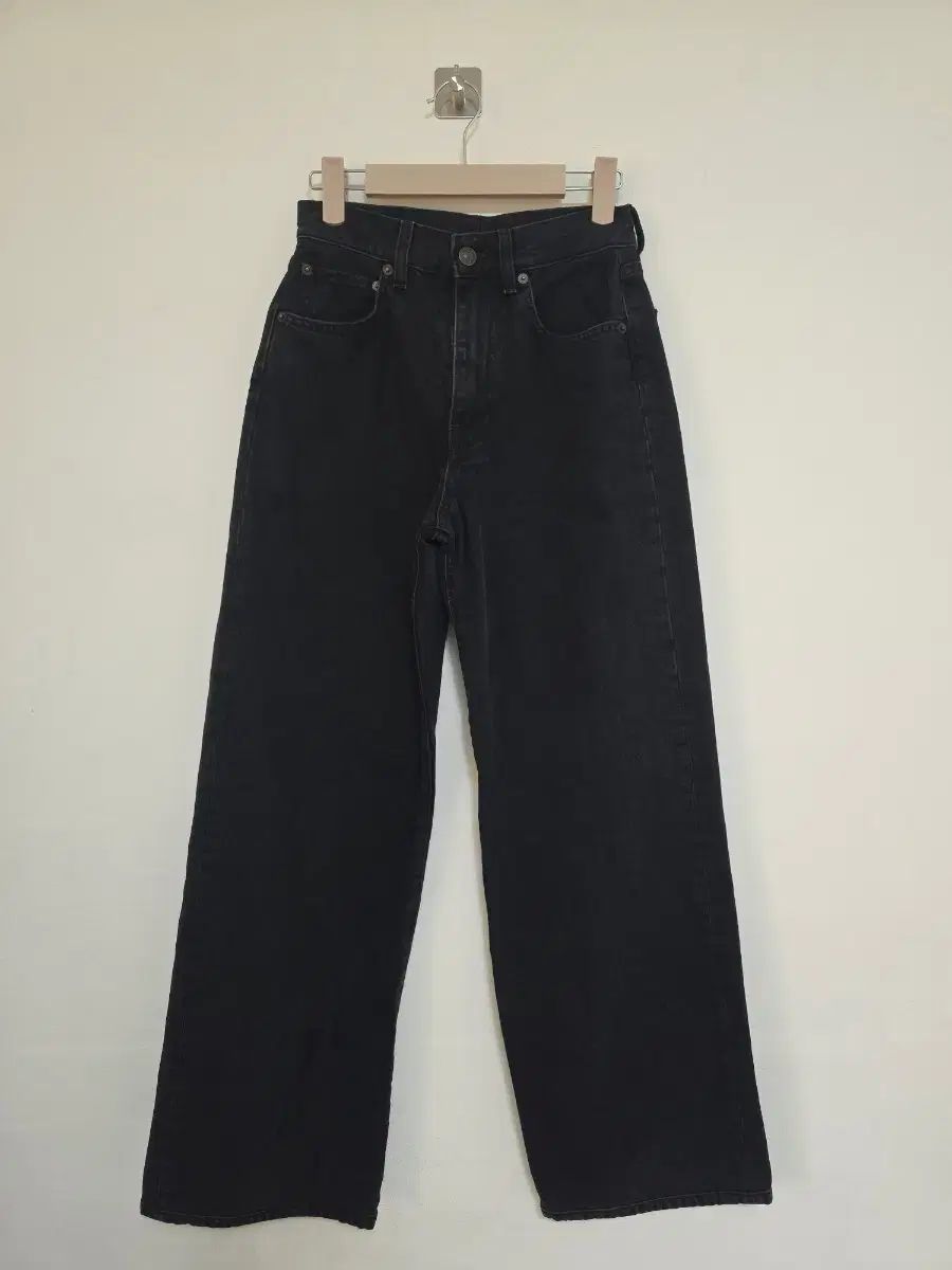 6397 식스쓰리나인세븐 ブラック ワイド デニム パンツ 24 ウエスト 25 IN