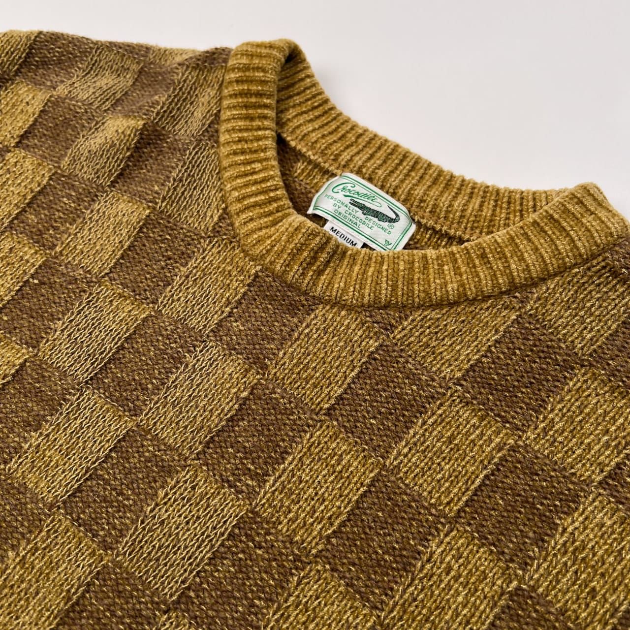 Crocodile クロコダイル チェック柄 市松模様 ニット セーター サイズ