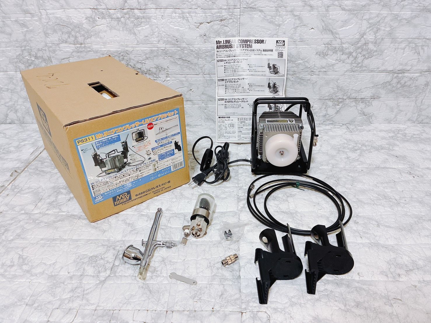 動作確認済 付属品完品】GSI Creos クレオス Mr.リニアコンプレッサー