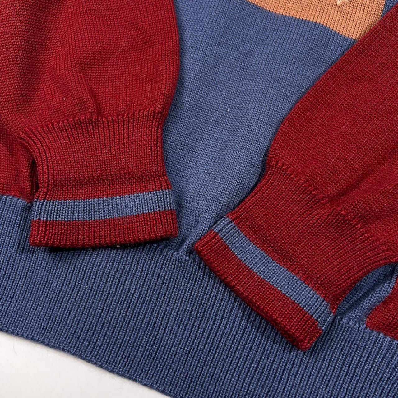 90s PEARLY GATES パーリーゲイツ ロゴ入り ウールニットセーター F