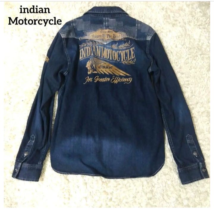 Indian Motorcycle 刺繍ボウリングシャツ Indian Motorcycle 刺繍