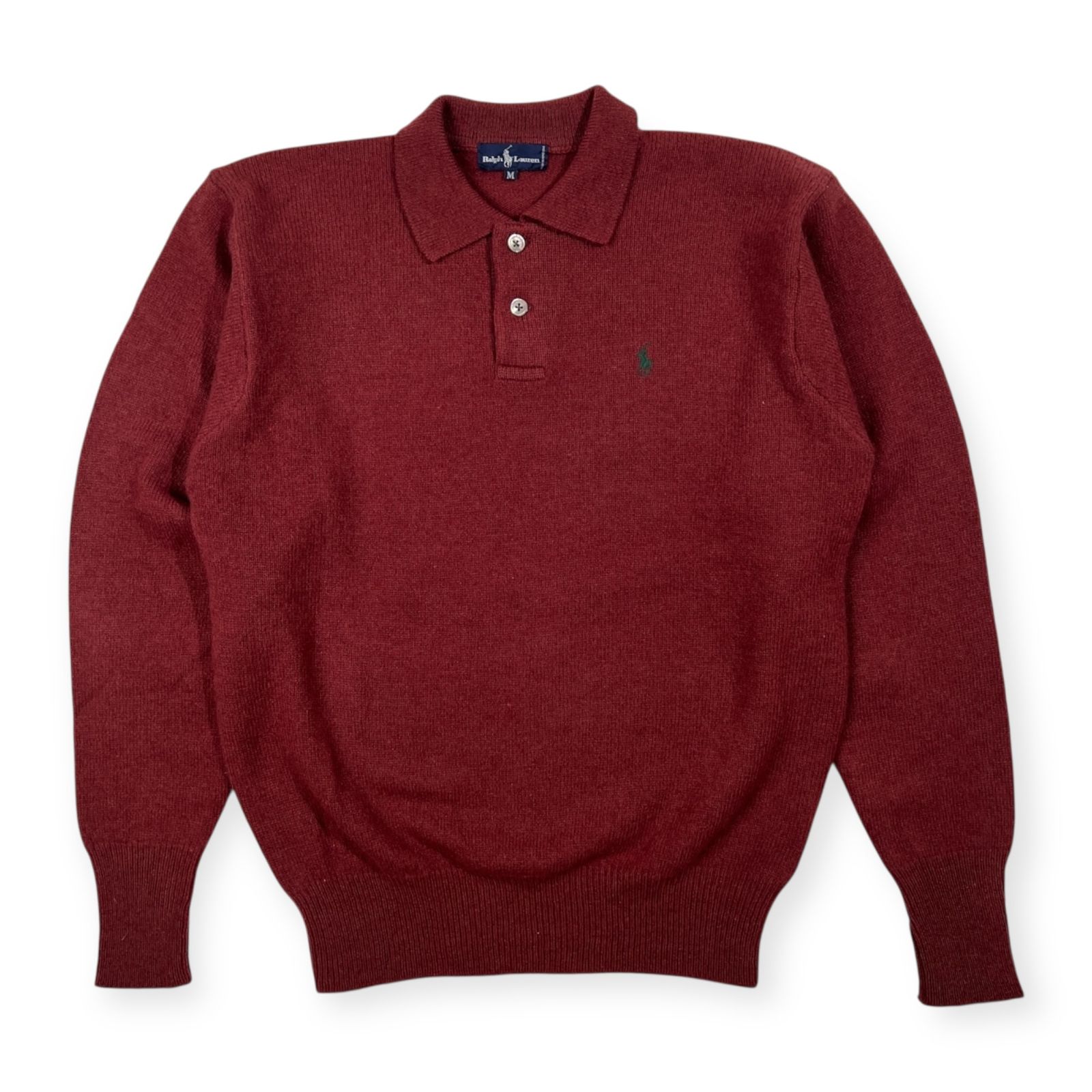90s Ralph Lauren ラルフローレン 襟付き ポロ ウールニットセーター
