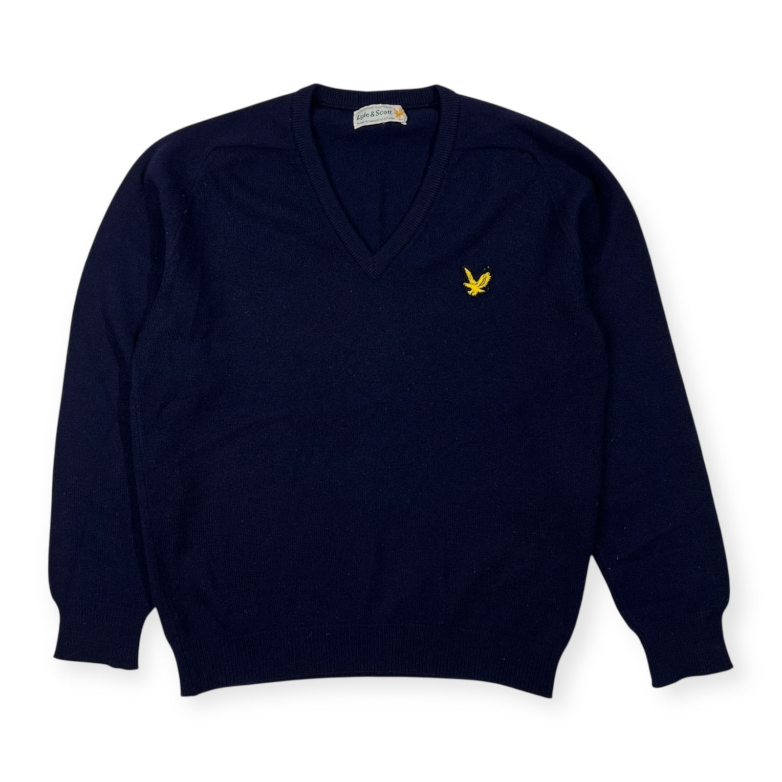 フランス　Lyle & Scott 100%カシミヤ ネイビー Vネックセーター フランス Lyle & Scott 100%カシミヤ ネイビー Vネックセーター - メルカリ