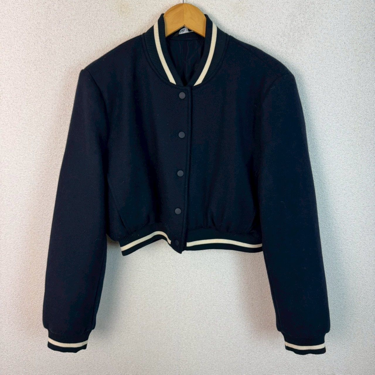 ZARA ザラ スタジャン ブルゾン ジャケット ショート丈 ブラック XL 
