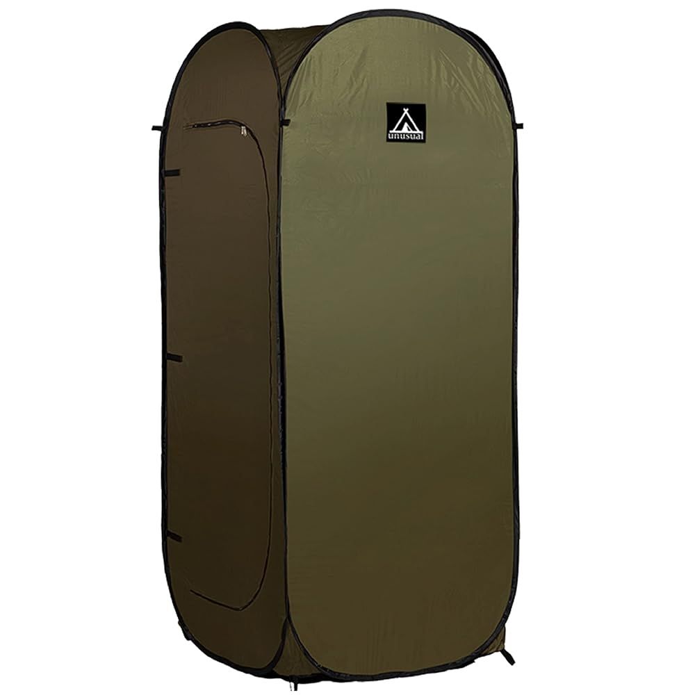 輝楽 シングルタープテント 1人用 防災テント 個室 災害時トイレ トイレットペーパーベルト付 ワンタッチテント キャンプ 簡単設置 カーキ DK T 001 K